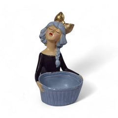 Multi Organizer Basket Girl - Resin Figurine Gift