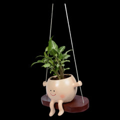 Swing Face Hanging Planter and Plant Resin Gift