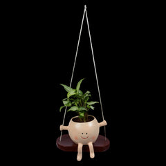 Swing Face Hanging Planter and Plant Resin Gift